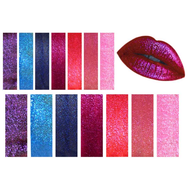 Glitter υγρό κραγιόν Diamond αδιάβροχο μεταλλικό lipgloss